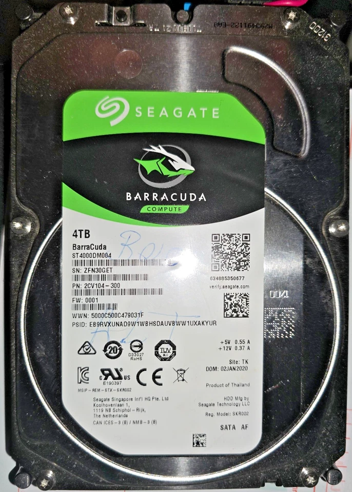 Seagate Barracuda ST4000DM004 4TB 5400Rpm 256Mb Cache Sata III 3,5" Zoll
