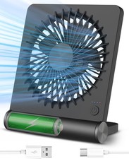 Small Desk Fan,Rechargeable USB Fan Battery Operated,Ultra Quiet, Strong Wind, 3