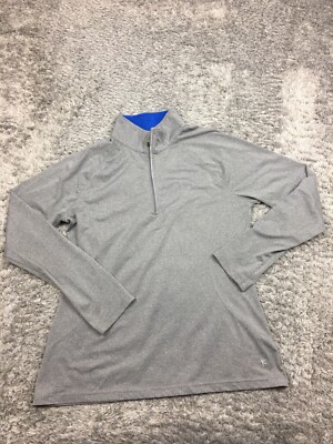 Danskin 1/4 Zip Pullover Womens Size Large Semi Fitted Gray Blue Danskin 1/4 Zip Pullover Womens Size Large Semi Fitted Gray Blue