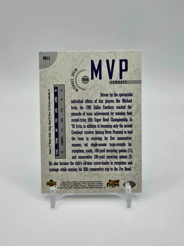 Michael Irvin "MVP" FOIL 1996 Upper Deck Collector's Choice #M11 Cowboys INSERT - Image 2 of 2