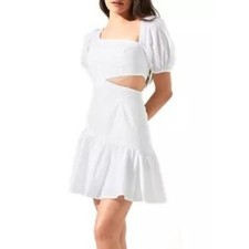 ASTR the label Mayfair Mini Cotton Dress Cutout , White, X-Small NWT