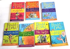 7 ROALD DAHL Books Matilda, Chocolate Factory, BFG, James & Giant Peach, Twits