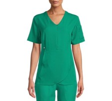 climate right cuddle duds Scrubs Women's and Women's Plus Woven Top with...
