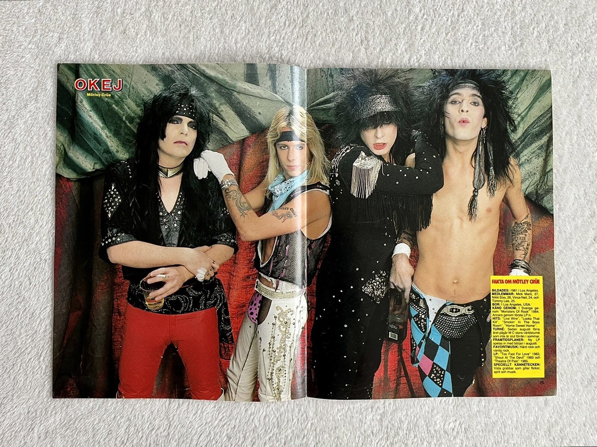 new music MOVEMENT 1980 ポスター　カレンダー MÖTLEY CRÜE 1986 Poster Swedish Music magazine Okej Vintage 1980s