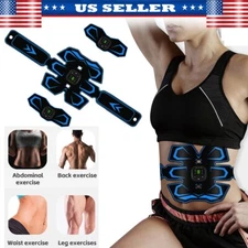Wireless EMS ABS Abdominal Belt Muscle Trainer Stimulator Training Rechargeable