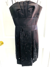 BCBGMAXAZRIA Dress Black Strapless New Years Evening Cocktail Size 2 EUC
