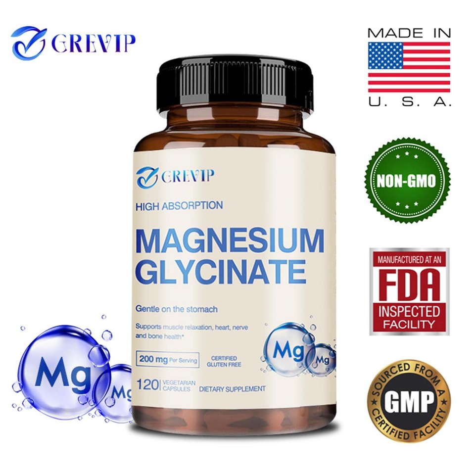 Glicinato de Magnesio - Antiestrés, Soporte para Dormir, Salud Articular, Muscular y Cardíaca
