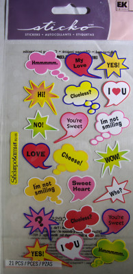 NEW 32 pc MINI CAPTION REPEATS Wow Nice Great STICKO Stickers Super