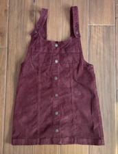 American Eagle AE Burgundy Purple Corduroy Pinafore Skirtall Dress Size XS