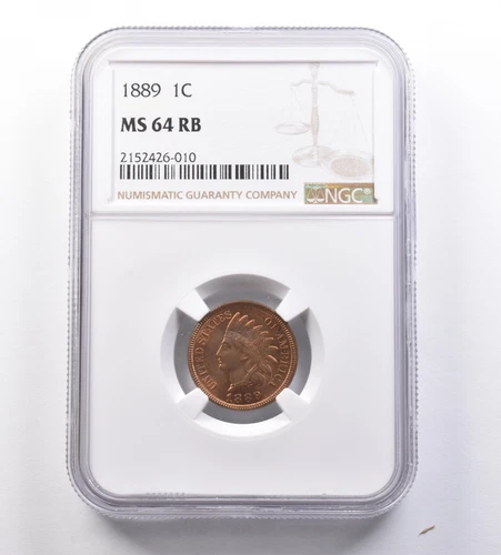 1889 Indian Head Cent MS64 RB NGC *9580