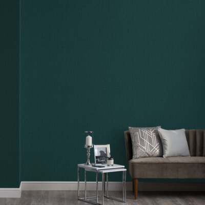 Lounge-Tapete Pfau grün - schlicht glatt Dekor - 51137041 - Feature Wall