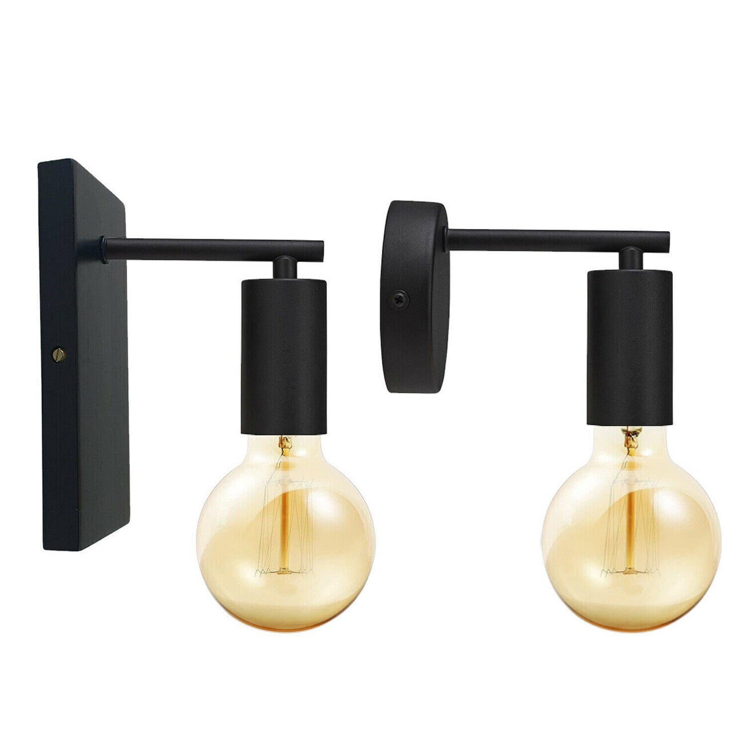 Vintage Industrial Indoor Wall Light Fitting Black Sconce Retro Lounge Wall Lamp eBay