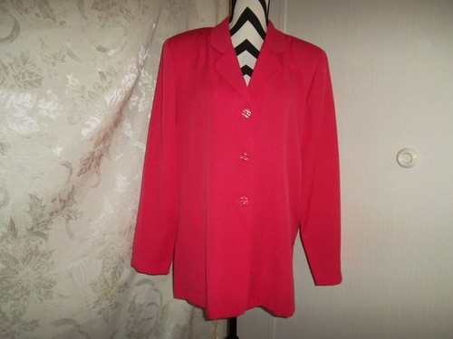 Jaclyn Smith size 18 pink long sleeve 3 button textured look blazer - Picture 1 of 6