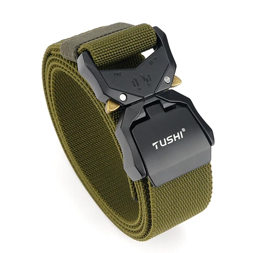 Men's Tactical Belt Hard Alloy Quick Release Buckle Soft Nylon Military Belt - Picture 36 of 38
