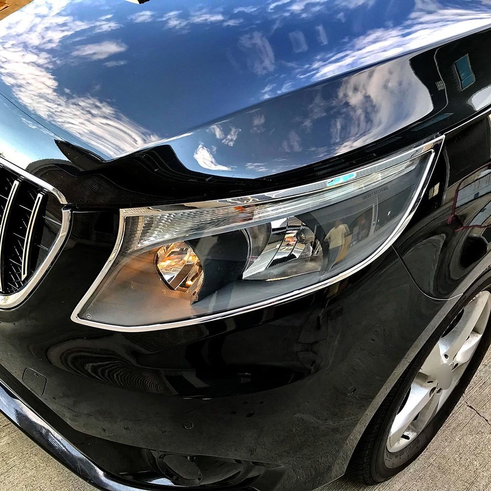 Chrome Headlights Trim Bezel Cover Surround Rim For Mercedes Benz Vito W447 14+ - Image 2 of 3