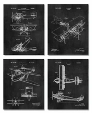 The Wright Brothers Airplane Biplane Prints -Set 4 (8x10) Aviation Pilot Gifts