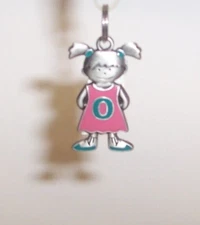 NEW Girl Child Shaped Initial Charm pendant Mom Kids Letters " O " by Ganz
