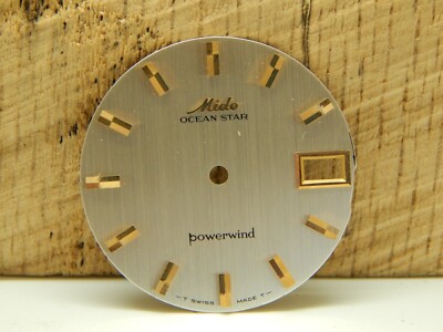 29.26mm Pearl Mido Ocean Star Powerwind Vintage Watch Dial Date Window Gold Mrks