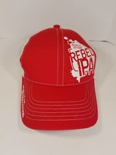NEW SAM ADAMS REBEL IPA Trucker's Ball Cap, Red& White Mesh Hat w Snap Back