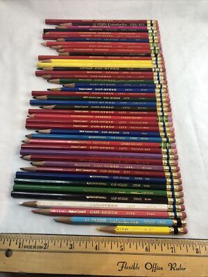 Faber Castell 鉛筆セット 1950s ビンテージ Lot of 44 Vintage Erasable Colored Pencils Faber-Castell Col-Erase
