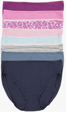 NEW Felina Women's 8 Pack Cotton Stretch Modal Hi Cut Panties Size Small