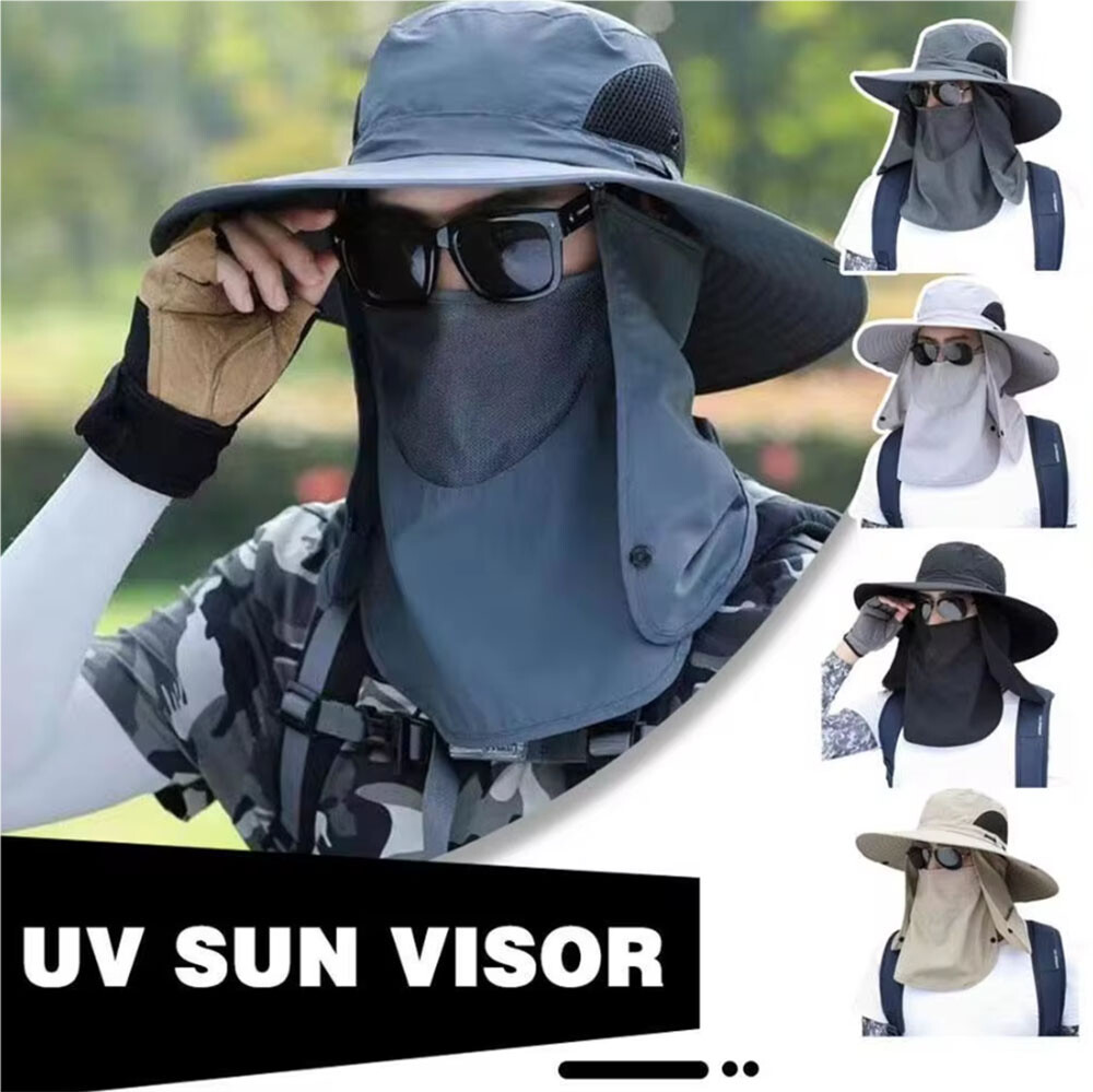 Bucket Hat for Fishing Camping Safari Men Wide Brim Sun Protection Summer Style-image