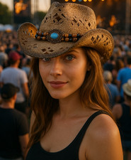 Summer Women Men Straw Hollow Western Formable Cowboy Hat