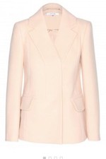 £550 Carven Peach Wool Blend Blazer Jacket Coat Fr 34 Uk 6 Us 2 Xxs