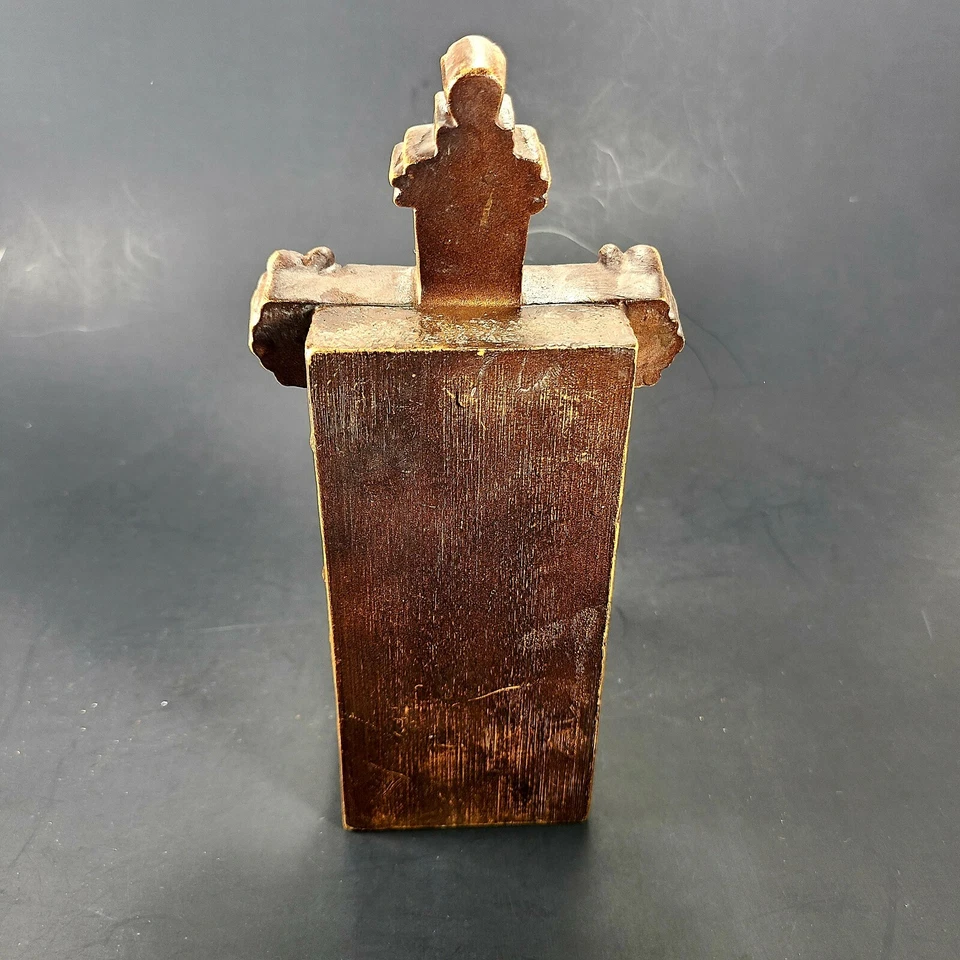 Vintage Brown Ornate Cross With Base - Image 2 of 4