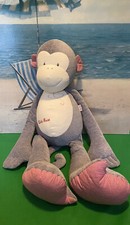 Rare Kaithe Kruse 40 Jumbo Long Arm Monkey Plush Grey White Pink Gingham