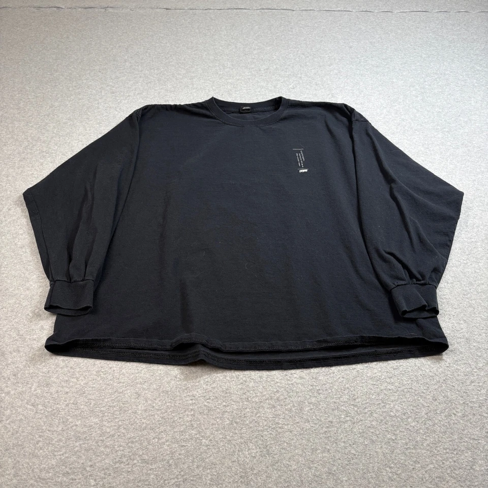 Camiseta 10 Deep Dojo Hombres 3X Negra Manga Larga Cuello Redondo Gráfico Camiseta Hecha en EE. UU. Y2K Foto 2 de 4