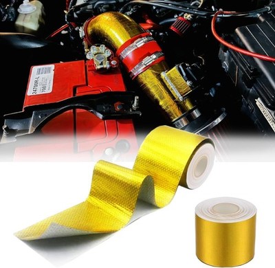 US 2'' x 16' Adhesive Exhaust Header Pipe Wrap Heat Shield Tape Exhaust Heat Wrap