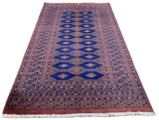 Rare Hand knotted Vintage Pakistani Bokhara Jhaldar Wool Area Rug 5.4 x 3.2 Ft