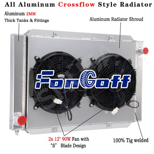 Universal 4 Row Radiator+Shroud Fan Fit Airboat 31''W x 21''H Overall ...