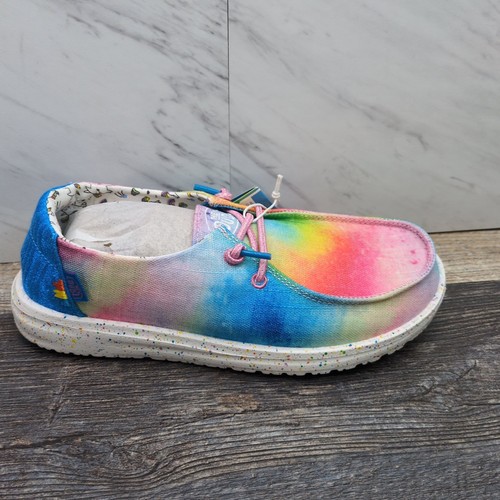 Hey Dude Wendy Dreamer magisches Regenbogen-Einhorn Batikschuhe Jugend 6 Damengröße 7 - Bild 5 von 12