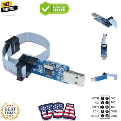 51 AVR ATMEGA8 Programmer USBasp USB ISP 10 Pin USB Programmer 3.3V/5V with C...
