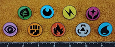 9pc basic energy POKEMON PIN SET - metal enamel lapel lot brooch badge pins sets