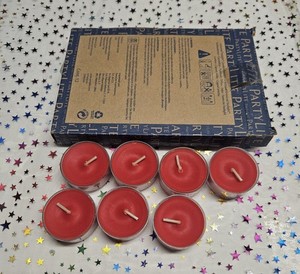 Lot Of 7 Brand New Never Used Partylite Red Apple Orchard Tealight Candles