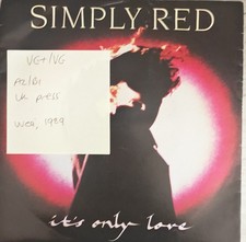 Simply Red It's Only Love Vinyl Record 7" VG+/VG YZ349 1989