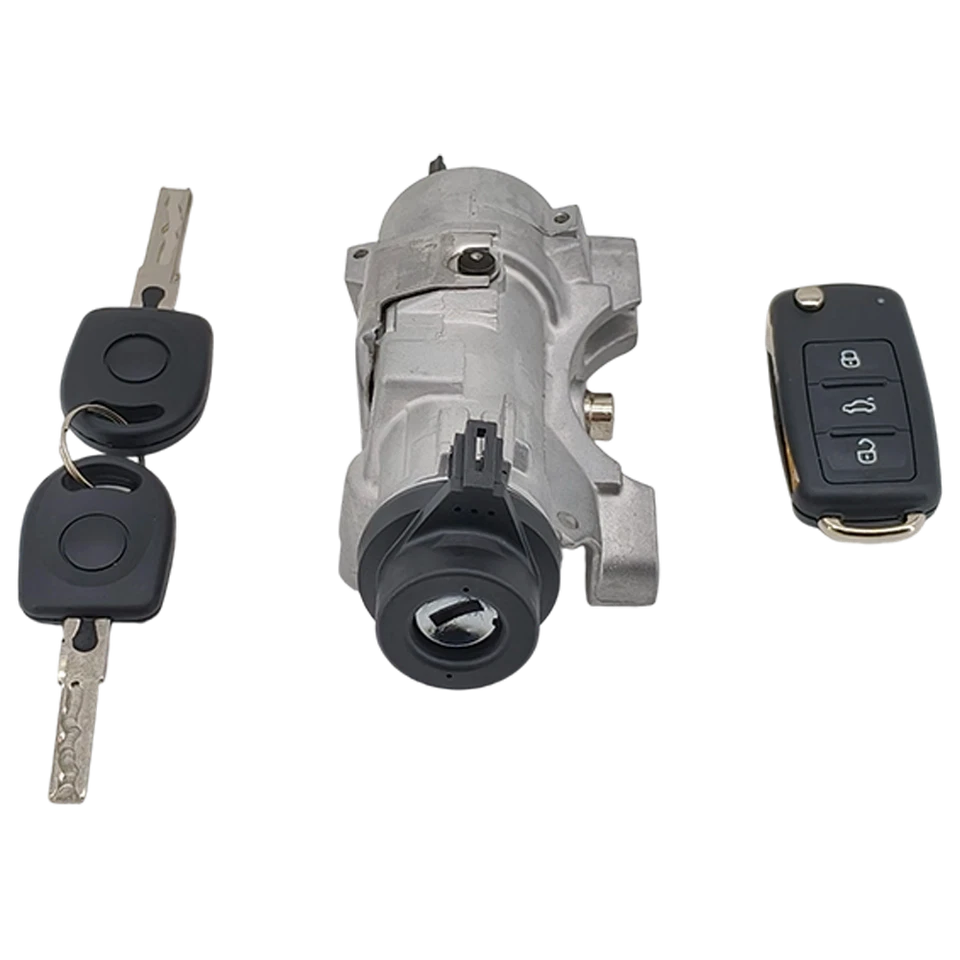 For Audi 1998-09 A4 Quattro Ignition Lock Cylinder Assembly With Key Shells - Image 3 of 4