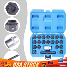22pcs Universal Locking Lug Nut Master Key Set Wheel Lock Removal Tool US