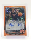 KEYSHAWN HALL 2025-26 BOWMAN CHROME U 1ST AUTO ORANGE REFRACTOR /25 AUBURN Q7302