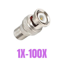CCTV BNC Male Plug to F Connector Female Socket Coax Coaxial Adaptor 1-100