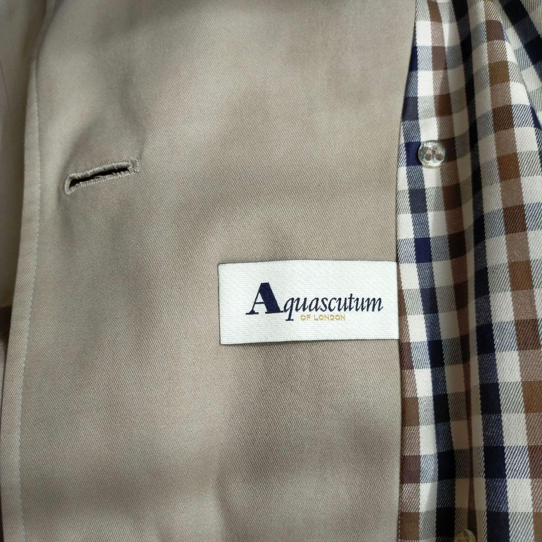 Aquascutum Trench Coat XL Beige Belted Burberry Check Lining England F/S thumbnail 12