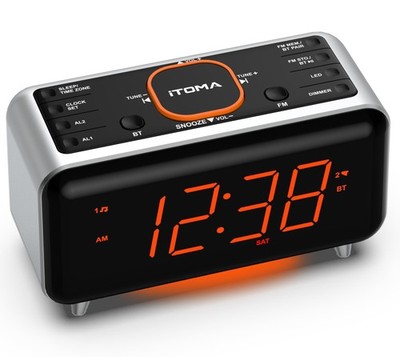 Radiowecker mit Bluetooth FM Radio Dual Alarm von 4 Alarmmodi Easy Snooze Dimmer
