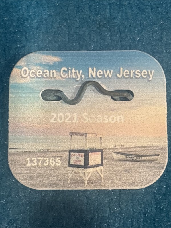 2021 Ocean City New Jersey Seasonal Beach Tag Badge NJ
