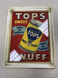 Vintage Original Framed Tops Sweet Snuff Advertising Sign 19" x 14 1/2"