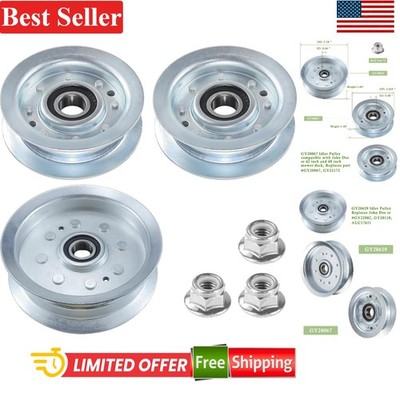 2 Pack Idler Pulleys Compatible With John Deere D140 LA145 LA155 L110 LA110 L...
