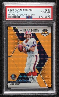 2020 Mosaic Hall of Fame Fluorescent Orange Prizm 12/25 Jim Kelly #295 HOF 0i76