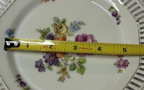 Set Of 4 Vintage Bavaria Schumann Pieced Edge Floral Porcelain Small Plates 5” - Picture 11 of 11